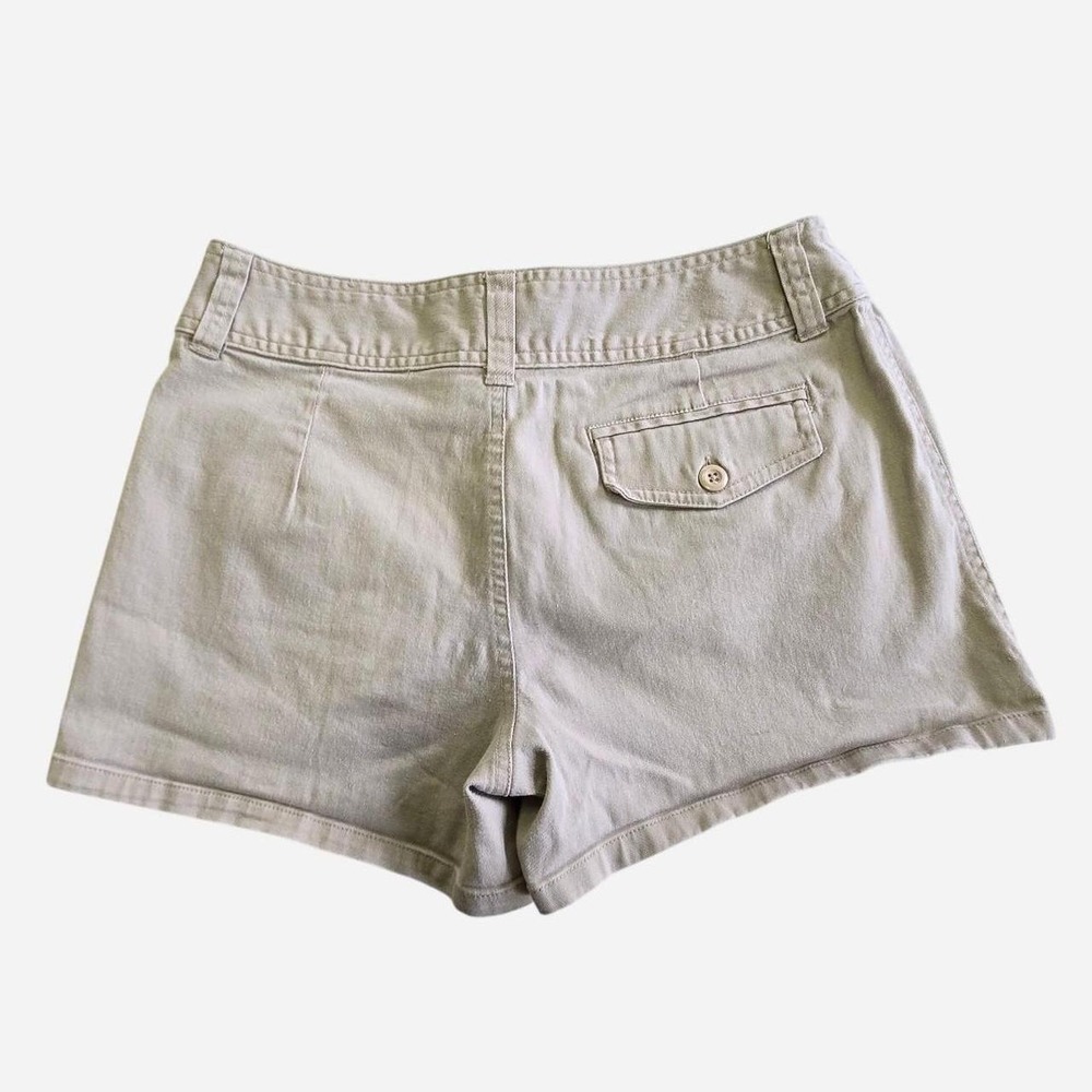 VTG y2k low rise micro shorts / SM 4 / cotton khaki preppy beach summer jorts - Picture 4 of 5